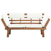 vidaXL Garden Bench With Cushions 2-in-1 74.8 Solid Acacia Wood