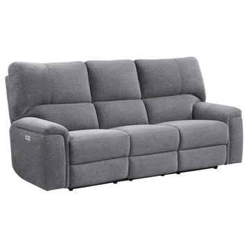 Lexicon Dickinson Power Double Reclining Sofa with Power Headrest in Charcoal