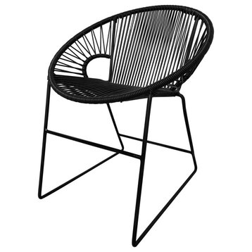 Puerto Indoor/Outdoor Handmade Dining Chair, Black on Black
