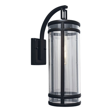 Norwell 1191-ADB-CL New Yorker Large Wall Light. Clear Glass. Acid Dipped Black