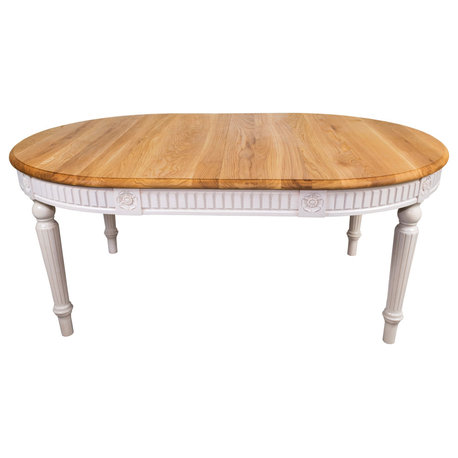 BADI Solid Wood Oval Dining Table