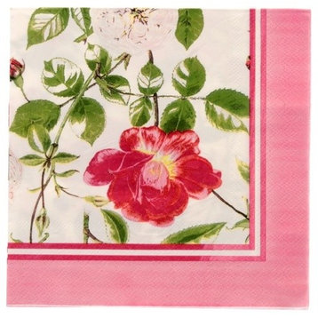 RHS Traditional Rose Paper Napkins, 20 Pack