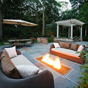Cherry Hill Patio with Unique Fire Pit