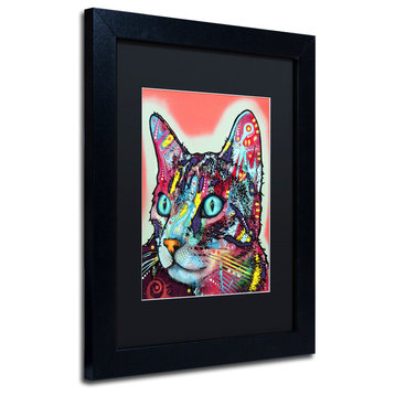 Dean Russo 'Curious Cat' Framed Art, Black Frame, 11"x14", Black Matte