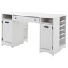 South Shore Artwork Craft Table with Storage in Pure White