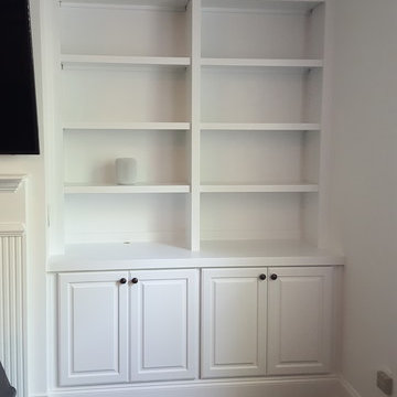 Fireplace Built-ins with Divided Bookcases