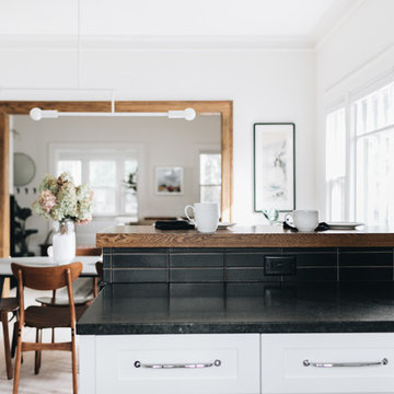 Sleek Matte Black Kitchen Backsplash