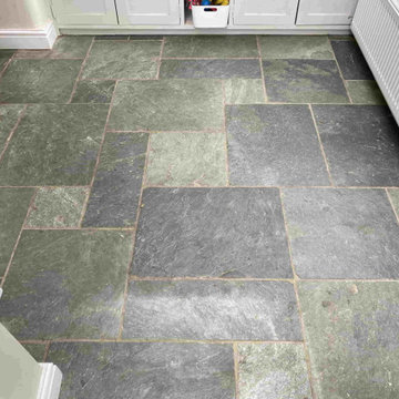 Dirty Semi Riven Brazilian Slate Floor Renovated in Thatcham Berkshire