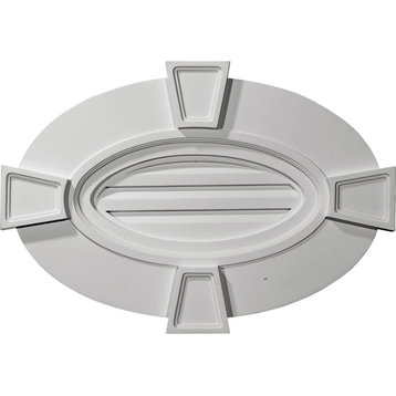 29"x20"x1 3/4", Horizontal Oval Gable Vent With Keystones, Functional