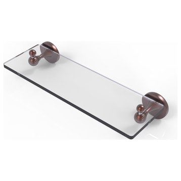 Shadwell 16" Glass Vanity Shelf with Beveled Edges, Antique Copper