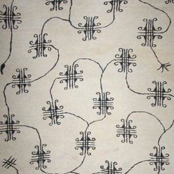 Afghani Uzbek Felt Wool Rug - Area Rugs