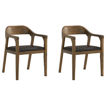 Rasmus Dining Arm Chair, Chestnut Wire-Brush, Set of 2