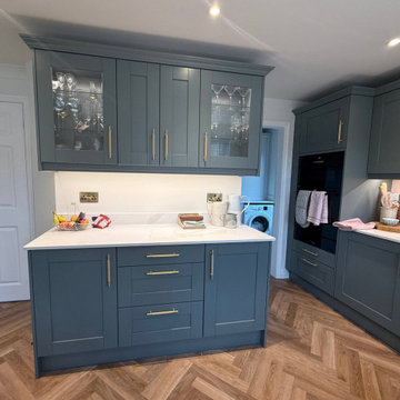 Green & Light Pink Shaker Kitchen in Thrapston