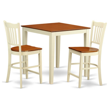 3 Pc Counter Height Set - Dining Table And 2 Bar Stools