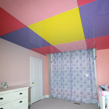 Shiny Checkered Stretch Ceiling for a Baby Girl