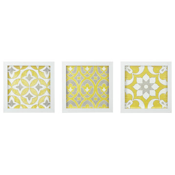 Madison Park Tuscan Tiles Framed Gel Coated Paper Set, 3-Piece Set