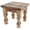Rustic Old Door Reclaimed Wood End Table, Antique White