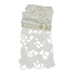 Xia Home Fashions - Mariposa 8"x15" Tray Tablecloth, Set od 4 - Table Runners