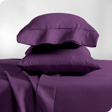 Bare Home Microfiber Pillowcases - Set of 2, Plum, King