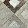Weave & Wander Zenna Mosaic Leather Cowhide Rug, Gray/Taupe, 6'x9'