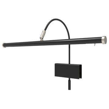19" LED Grand Piano Lamp, Black With Satin Nickel Accents