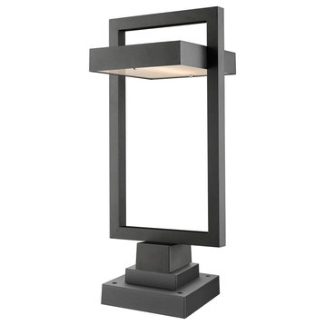 Luttrel Collection 1 Light Outdoor Pier Mounted Fixture in Black Finish