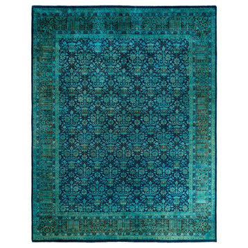 Overdyed, One-of-a-Kind Hand-Knotted Area Rug Blue, 8' 1" x 10' 5"