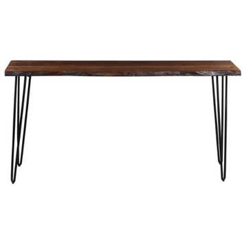 Nature's Edge Solid Acacia Counter Height Sofa Dining Table, Chestnut