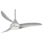 Minka Aire - Light Wave 44" Ceiling Fan, Silver - Stylish and bold. Make an illuminating statement with this fixture. An ideal lighting fixture for your home.