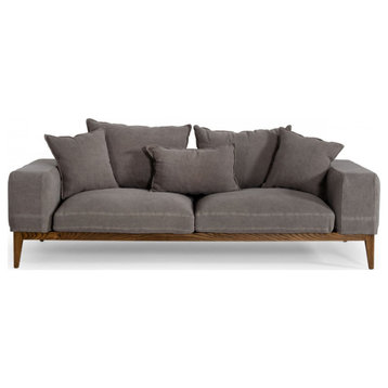 Stefano, Modern Gray Fabric Sofa
