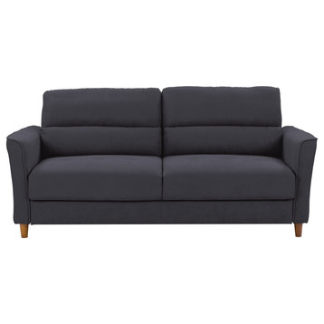 CorLiving Georgia Upholstered Three Seater Sofa, Dark Grey