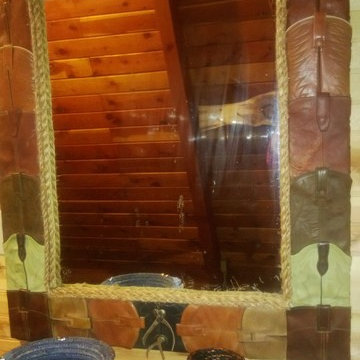 Western Cowboy Mirrors and Ranch Rope Bowls