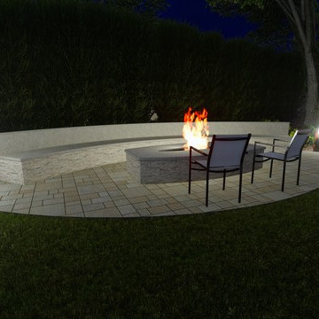 Conceptual Backyard Design | 4th Option Layout | Fire Pit
