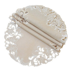Xia Home Fashions - Meadow Embroidered Cutwork Spring Doilies, Set of 4 - Placemats