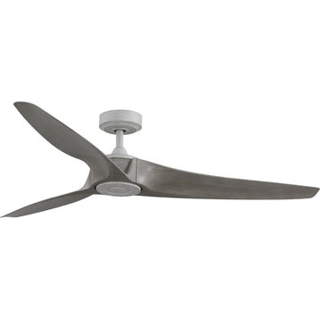 Manvel Collection 60" Three-Blade Cottage White Ceiling Fan With Remote