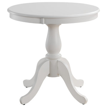 Bella 30" Round Pedestal Table, White