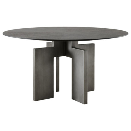 Adonis Round Black Dining Table