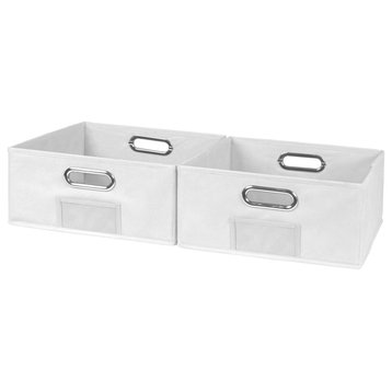 Niche Cubo Set of 2 Half-Size Foldable Fabric Storage Bins- White