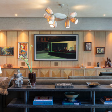 Proper Vibes Penthouse Living with Egg Collective Chandelier
