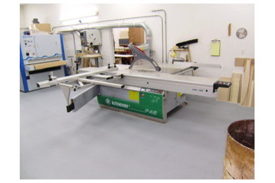 Panel saw, Drill press, Wide belt sander