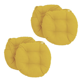 Blazing Needles 16-inch Outdoor Spun Polyester U-Shaped Tufted Chair Cushions (Set of 4)