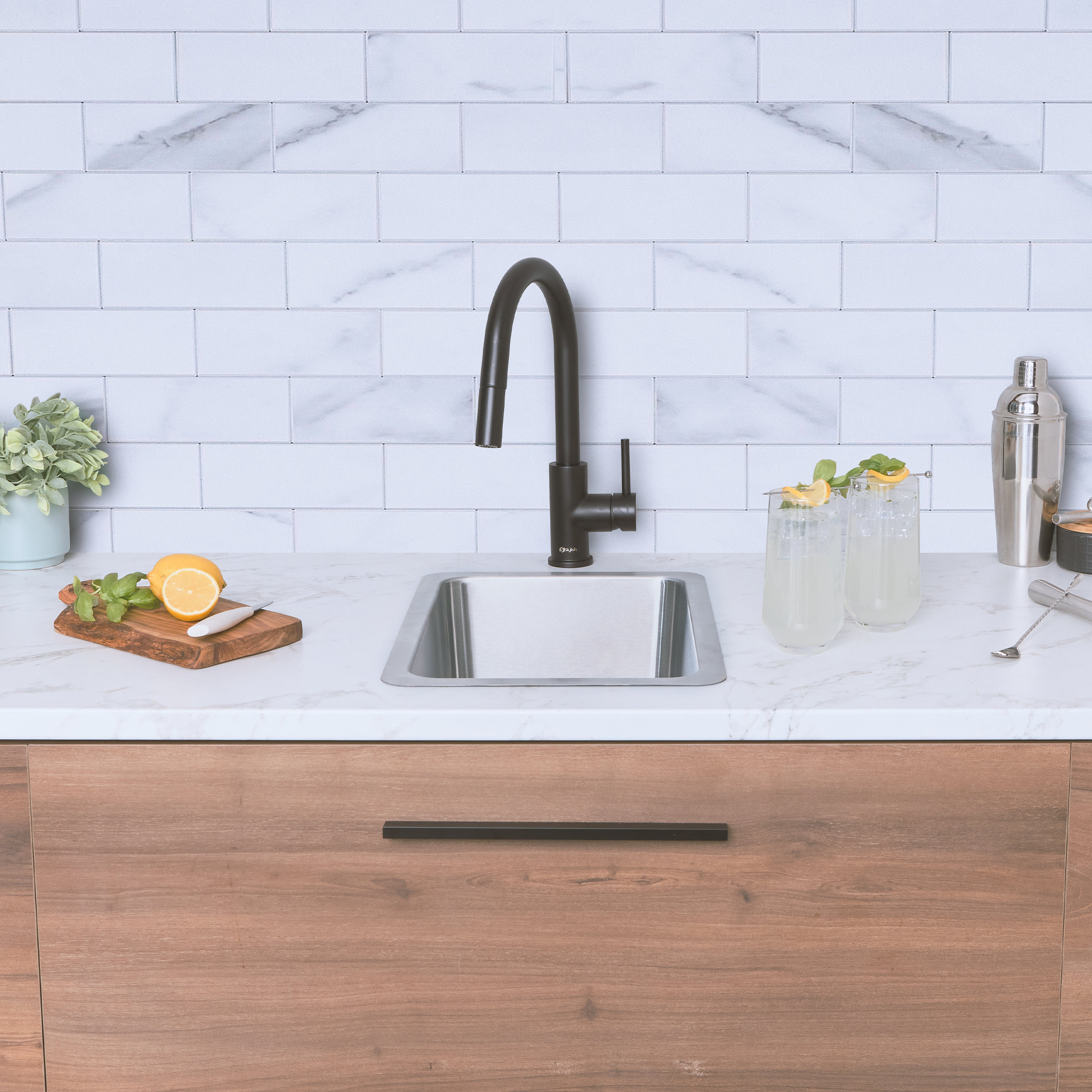 STYLISH 12 inch Single Bowl Undermount and Drop-in Stainless Steel Kitchen Sink