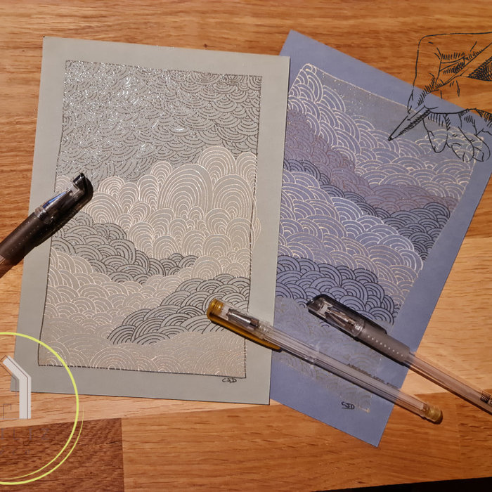 dessin Zen or et argent