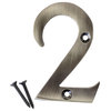 RCH Hardware Brass Modern House Number, 3-Inch, Various Finishes, Antique Nickel