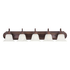 Essentials 5-Light Bath Vanity Sconce, Oil Rubbed Bronze, Marble