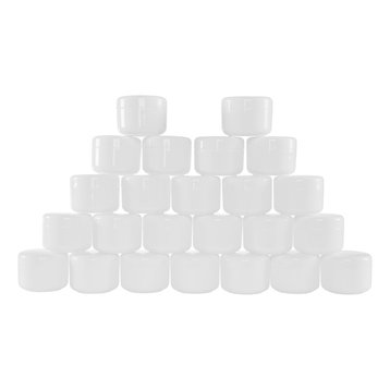 Stalwart White 4 Ounce Plastic Jar Containers, 24 Pack of Storage Jars
