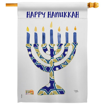Hanukkah Menorah Decorative Vertical Double Sided House Flag