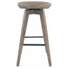Pemberly Row 31" Traditional Solid Wood Swivel Barstool in Brown