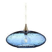 Lunar Pendant Light No. 952, Steel Blue, Brushed Nickel Hardware