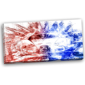 "Red and Blue Car" Canvas Painting